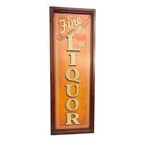 Wooden Fine Liquor Sign Bar Decor 21.5 Inch